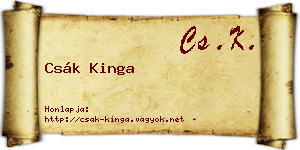 Csák Kinga névjegykártya